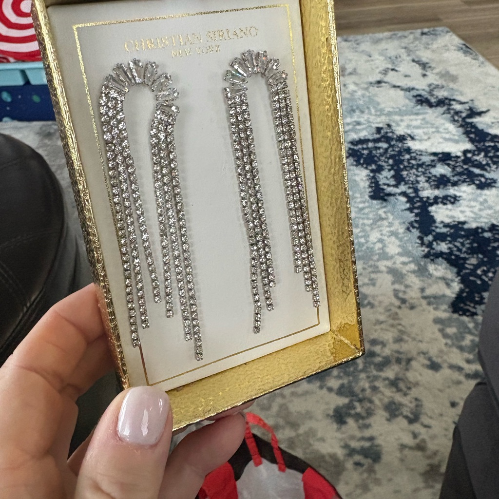 Black Friday Sale Christian Siriano Silver Crystal Earrings 10$
